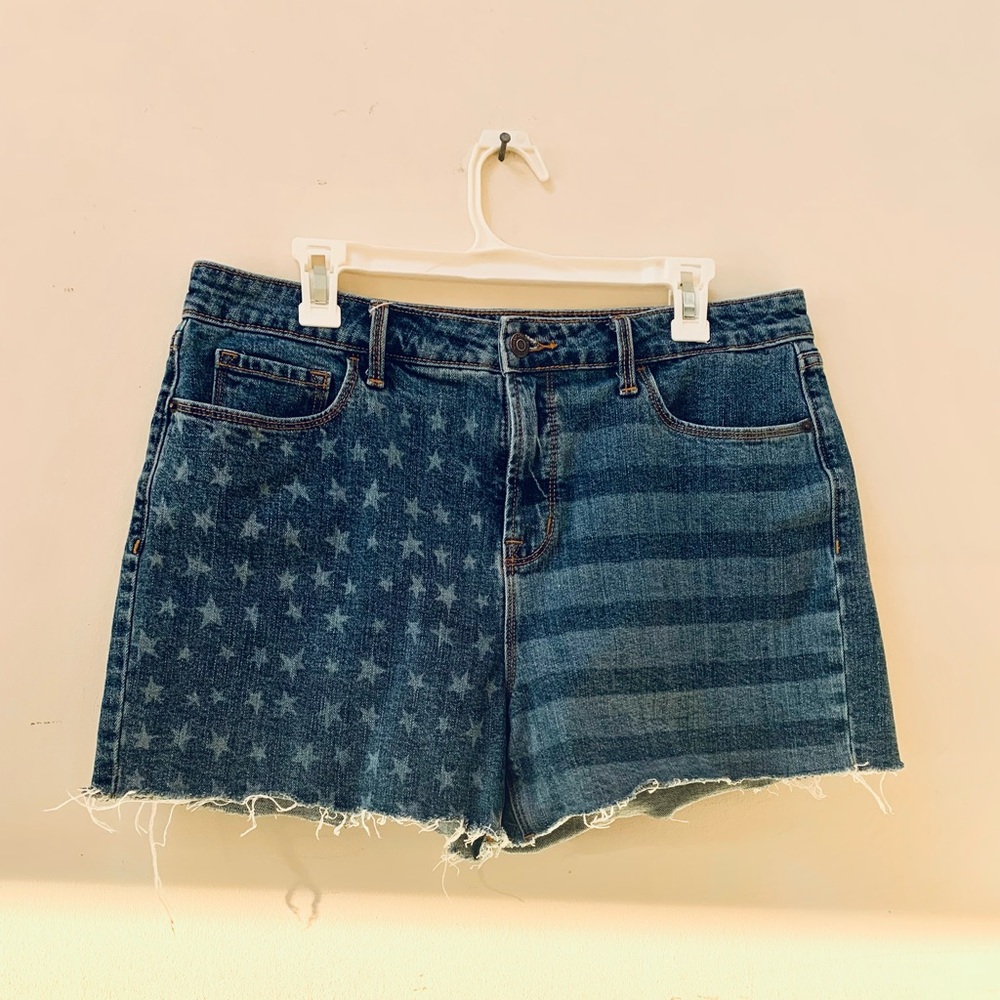 American flag jean shorts
